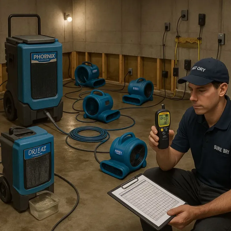 Structural Drying and Dehumidification process in Alpha, NJ